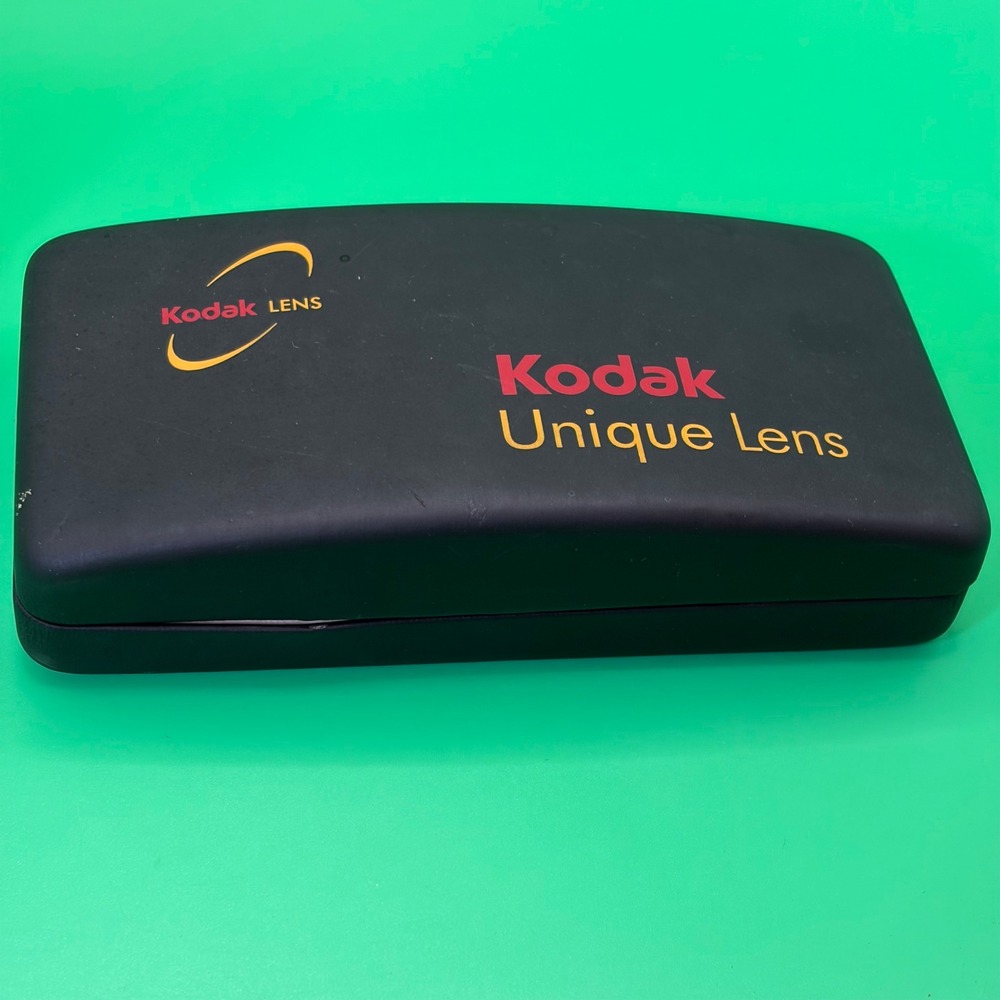 Kodak Eyeglass Case Black Hard Clamshell Unique Lens Logo Eyewear Protection